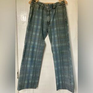 Diesel Wide Legged Plaid Denim Pant (30x30)